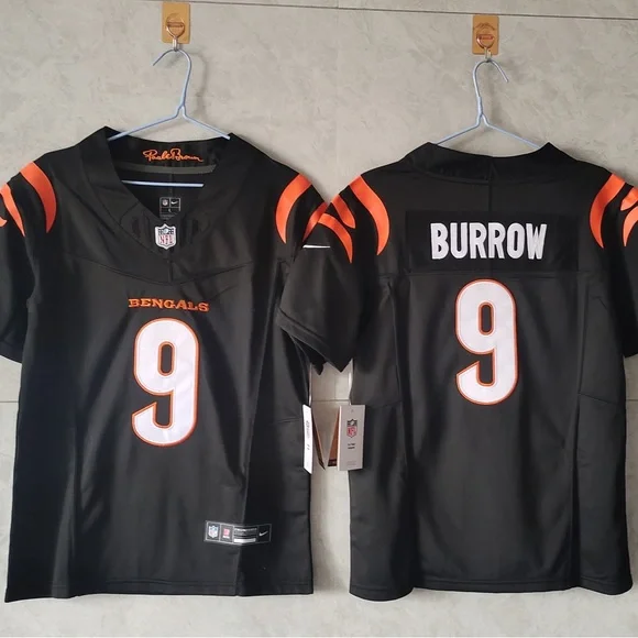 NWT mens & youth 9 Joe Burrow Black 2024 FUSE Stitched Jersey - Picture 1 of 3